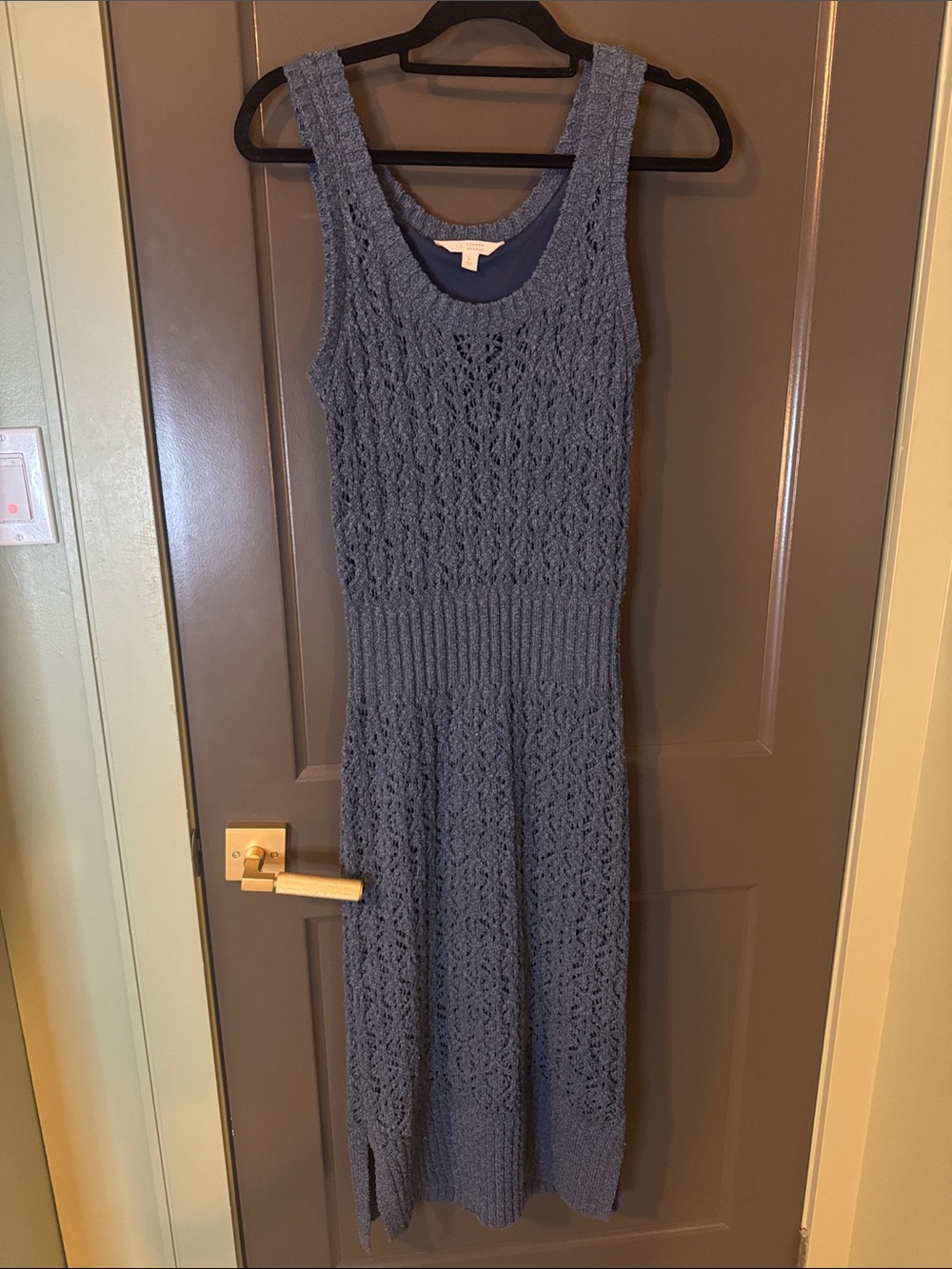 LC Lauren Conrad Slate Blue Sleeveless Knit Maxi Dress